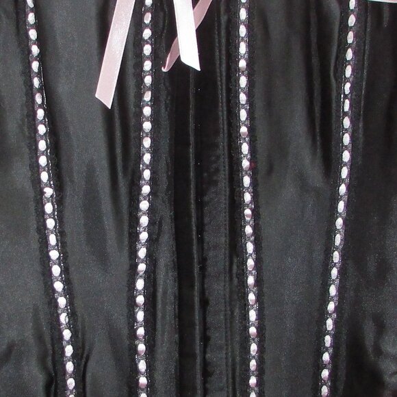 Black Satin Ruffled Lace Bustier Corset - NEW - Picture 5 of 12